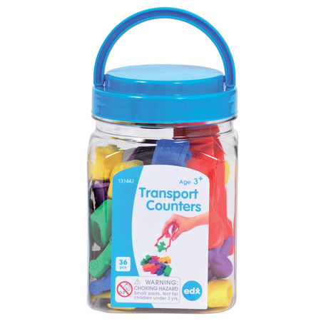 Edx Education Transport Counters, Mini Jar, Set of 36 13144